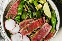Seared Tuna with Soba Noodle Stir-Fry Bowl Recipe