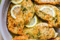 Skillet Lemon Dill Chicken with Garlic and Crispy Skin
