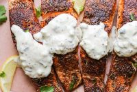 Blackened Pan-Seared Salmon Recipe with Whole30 Tartar Sauce