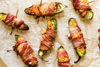 Bacon-Wrapped Jalapenos Stuffed with Cheesy Chicken