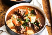 Instant Pot Lamb Stew with Red Wine and Rosemary