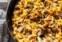 One-Pot Beef Stroganoff with Ground Beef