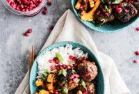 Sticky Pomegranate-Glazed Meatball Bowls Recipe