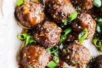 Baked Mongolian Beef Meatballs with Sweet Soy Glaze