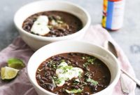 Smoky Black Bean Soup Recipe with Lime and Cilantro