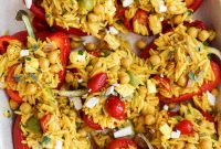 Mediterranean Orzo and Chickpea Stuffed Peppers Recipe