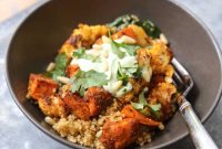 Harissa Harvest Bowl Recipe with Roasted Vegetables and Quinoa