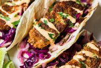 Blackened Salmon Tacos with Serrano Slaw Recipe