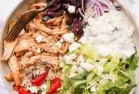 Greek Rotisserie Chicken Bowl Recipe with Tzatziki