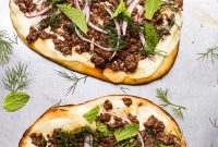 Grilled Pizzettas with Spicy Lamb