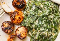 Blackened Scallops with Dairy Free Creamed Spinach Recipe