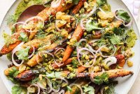 Charred Carrots with Garlic-Herb Drizzle Recipe