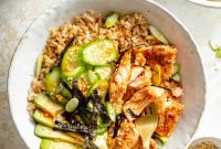 Oven-Baked Salmon Sushi Bowls with Avocado and Sesame