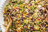 Street Corn Slaw with Spicy Tahini Dressing