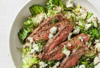 Grilled Steak and Farro Salad with Lemon Vinaigrette