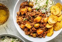 Cuban Picadillo with Ground Beef, Olives and Raisins