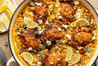 One-Pot Lemon Feta Chicken with Creamy Orzo