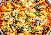 Creamy Sausage and Kale Tortellini Bake