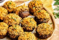 Sausage Stuffed Mushrooms with Garlic and Parmesan