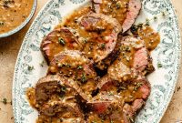 Thyme-Crusted Beef Tenderloin Au Poivre with Peppercorn Sauce
