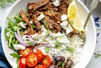Instant Pot Greek Shredded Beef Bowls
