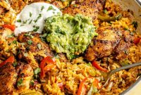 One Pan Chicken Taco Skillet with Rice