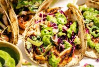 Grilled Fish Tacos with Citrus Slaw and Tangy Green Sauce