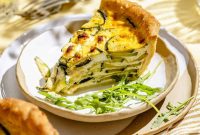 Zucchini and Goat Cheese Quiche with Flaky Puff Pastry