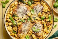One-Pan Creamy Chicken and Tortellini Bake