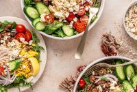 Mediterranean Ground Lamb Hummus Bowls