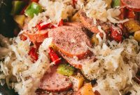 Kielbasa Skillet: Potatoes, Peppers and Sauerkraut