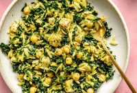 Lemon Chicken with Orzo and Chickpea Salad
