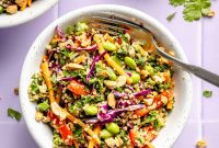 Crunchy Thai Quinoa Salad with Peanut Lime Dressing