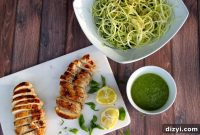 Lemon Basil Pesto with Chicken and Zucchini Noodles