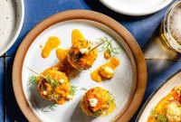 Spicy Buffalo Chicken Meatballs with Blue Cheese Dip