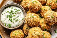 Crispy Crab Cake Bites with Lemon Dipping Sauce Recipe