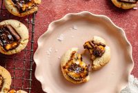 Chocolate Candy Bar Thumbprint Cookies