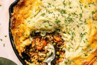 Skillet Shepherds Pie Recipe with Golden Mashed Potato Topping
