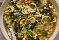 Classic Chicken and Leek Noodle Soup Recipe