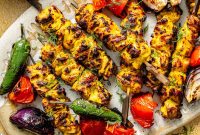 Persian-Style Grilled Chicken Kebabs with Saffron Marinade