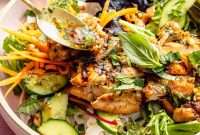 Vietnamese Chicken Noodle Bowls with Lime and Fresh Herbs
