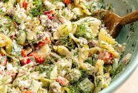 Classic Greek Pasta Salad with Feta and Kalamata Olives