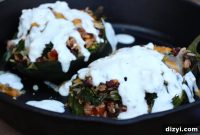Black Bean Chiles Rellenos with Mexican Yogurt Crema