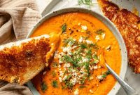 Greek Roasted Tomato Soup with Feta and Oregano