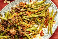 Roasted Green Beans with Calabrian Chili and Crispy Shallots