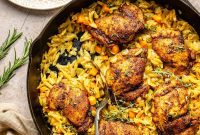 One-Pan Herbed Chicken with Orzo