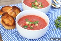 Chilled Summer Gazpacho with Tomatoes, Cucumbers and Basil