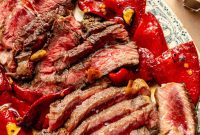 Seared Ribeye with Roasted Basque Piquillo Peppers