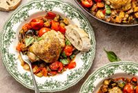 One-Pan Roasted Chicken with Ratatouille