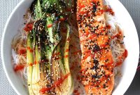 Sesame Salmon Bowls with Seared Bok Choy